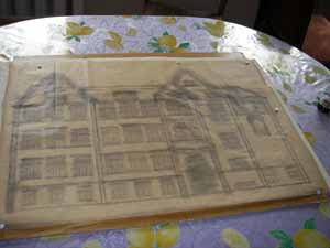 Nun übertrage ich die Zeichnung auf den Fondant.